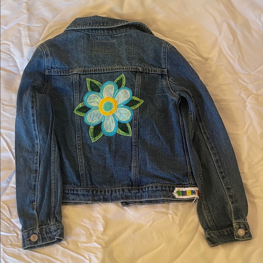 Levi's Kids Blue Denim Jacket with Floral Patch